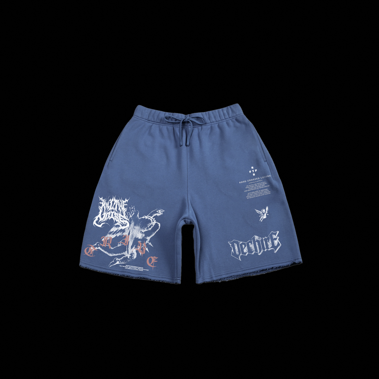 RCL  9' RAW EDGE GRUNGE SHORTS | JEAN BLUE