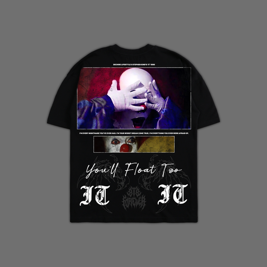 IT 1990: WE ALL FLOAT HERE '1 OF 200' OVERSIZED TEE IN BLACK