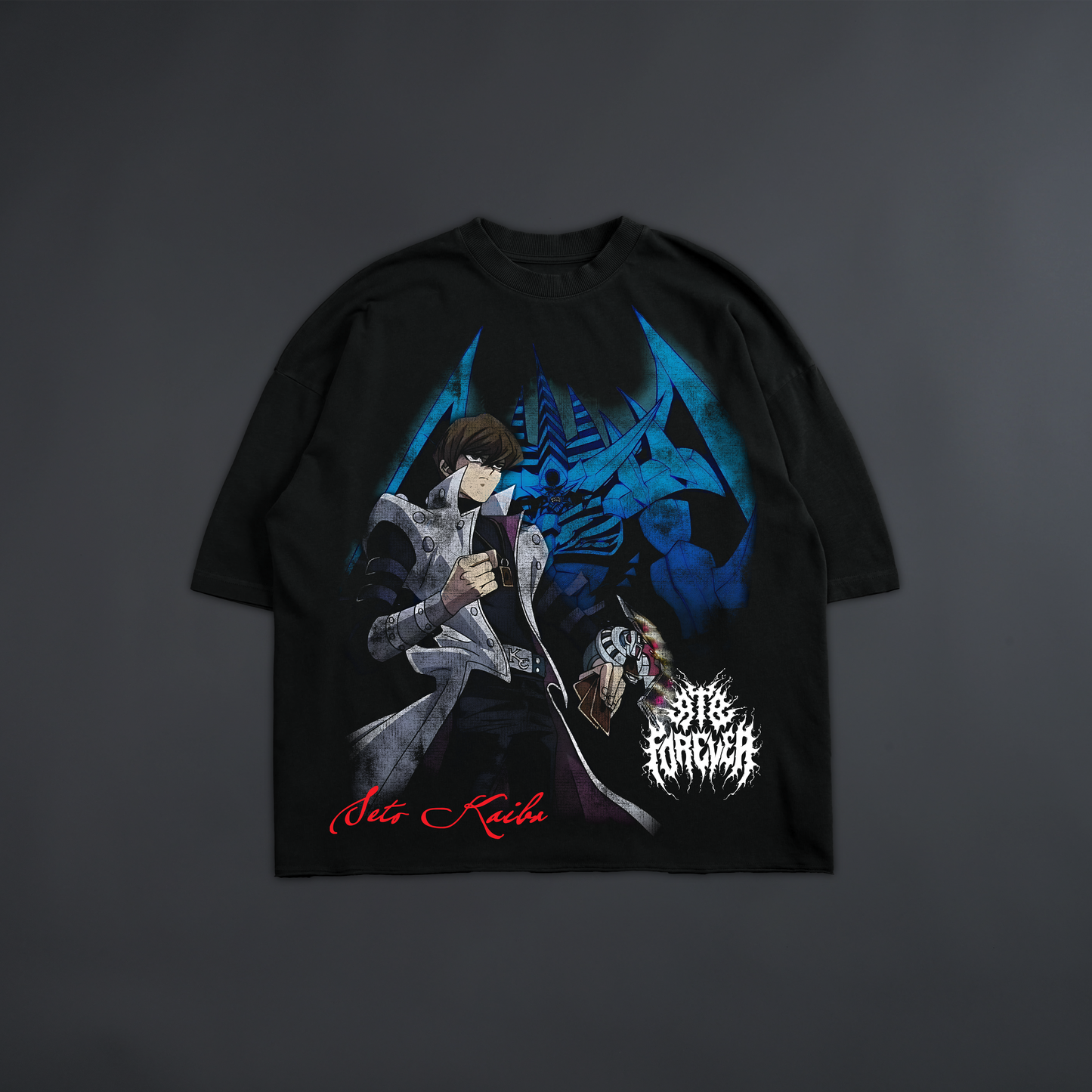 SETO KAIBA & OBELISK 'LIMITED' DL:MADE RAW HEM OVERSIZED TEE