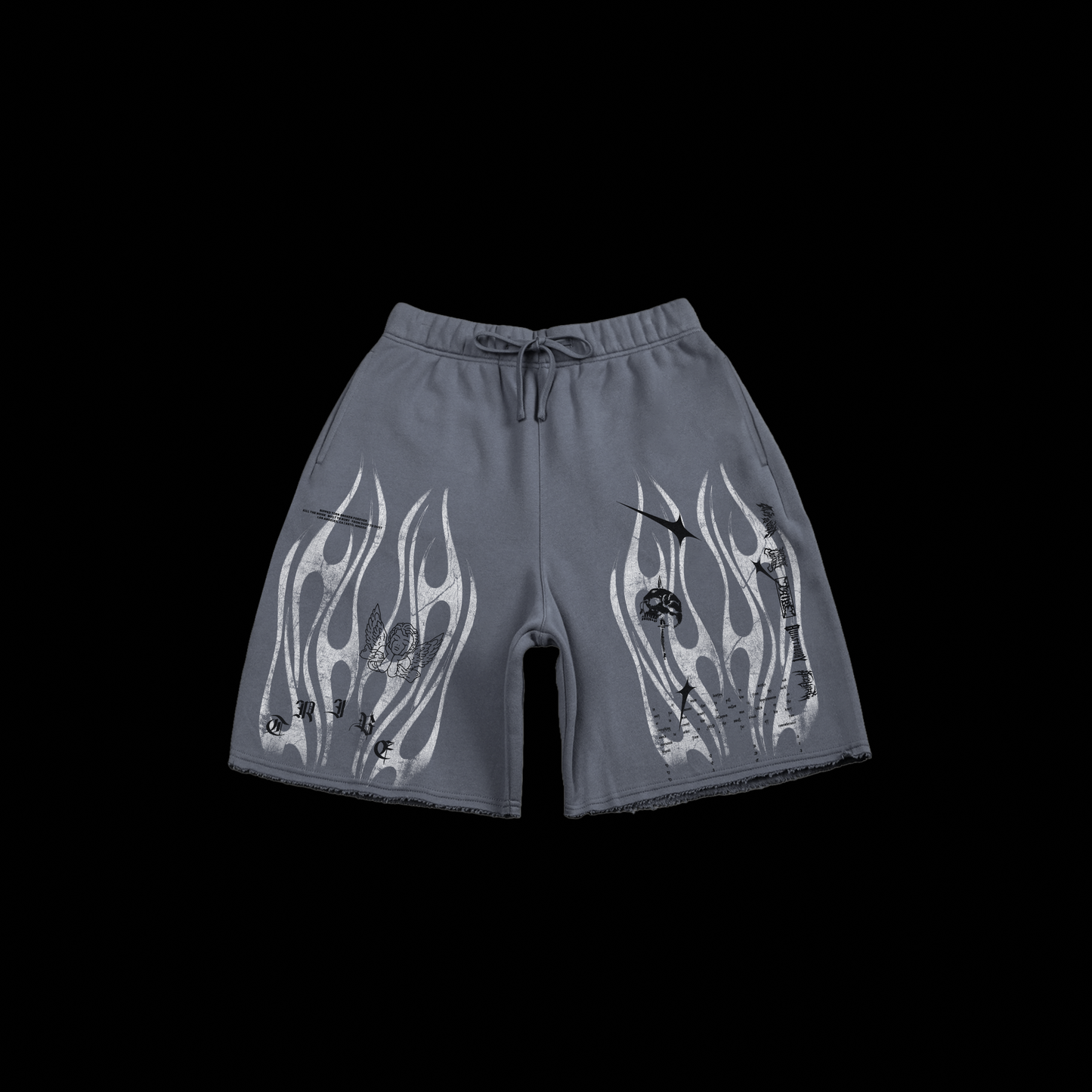 KTN 9' RAW EDGE GRUNGE SHORTS | GREY