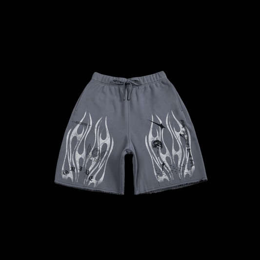 KTN 9' RAW EDGE GRUNGE SHORTS | GREY