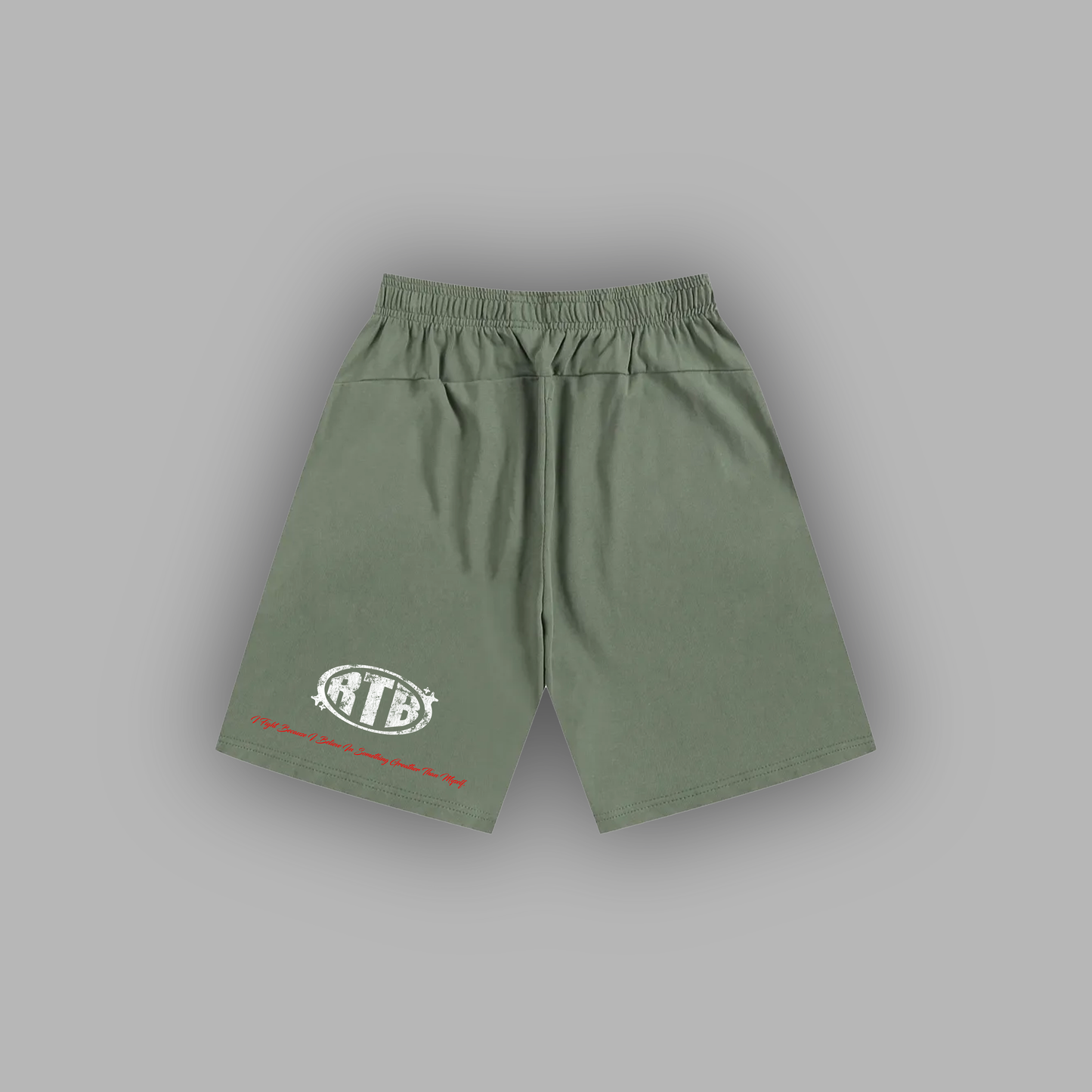 WHERE I REALLY COME FROM 'LIMITED' HVWT ATHLETIC SHORTS IN OLIVE