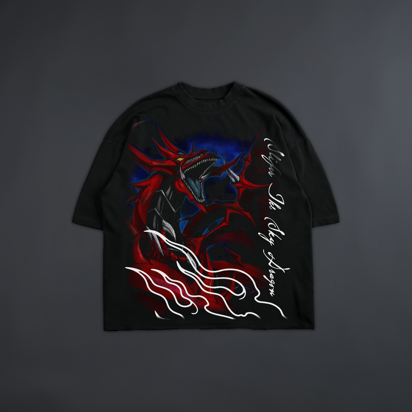 SLIFER THE SKY DRAGON '1 OF 100' DL:MADE RAW HEM OVERSIZED TEE