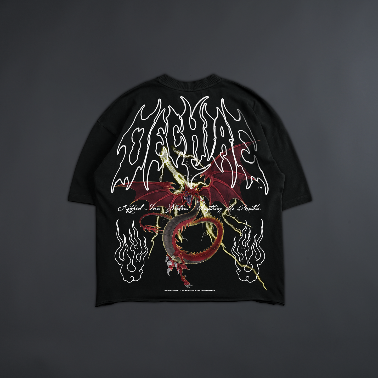SLIFER THE SKY DRAGON '1 OF 100' DL:MADE RAW HEM OVERSIZED TEE