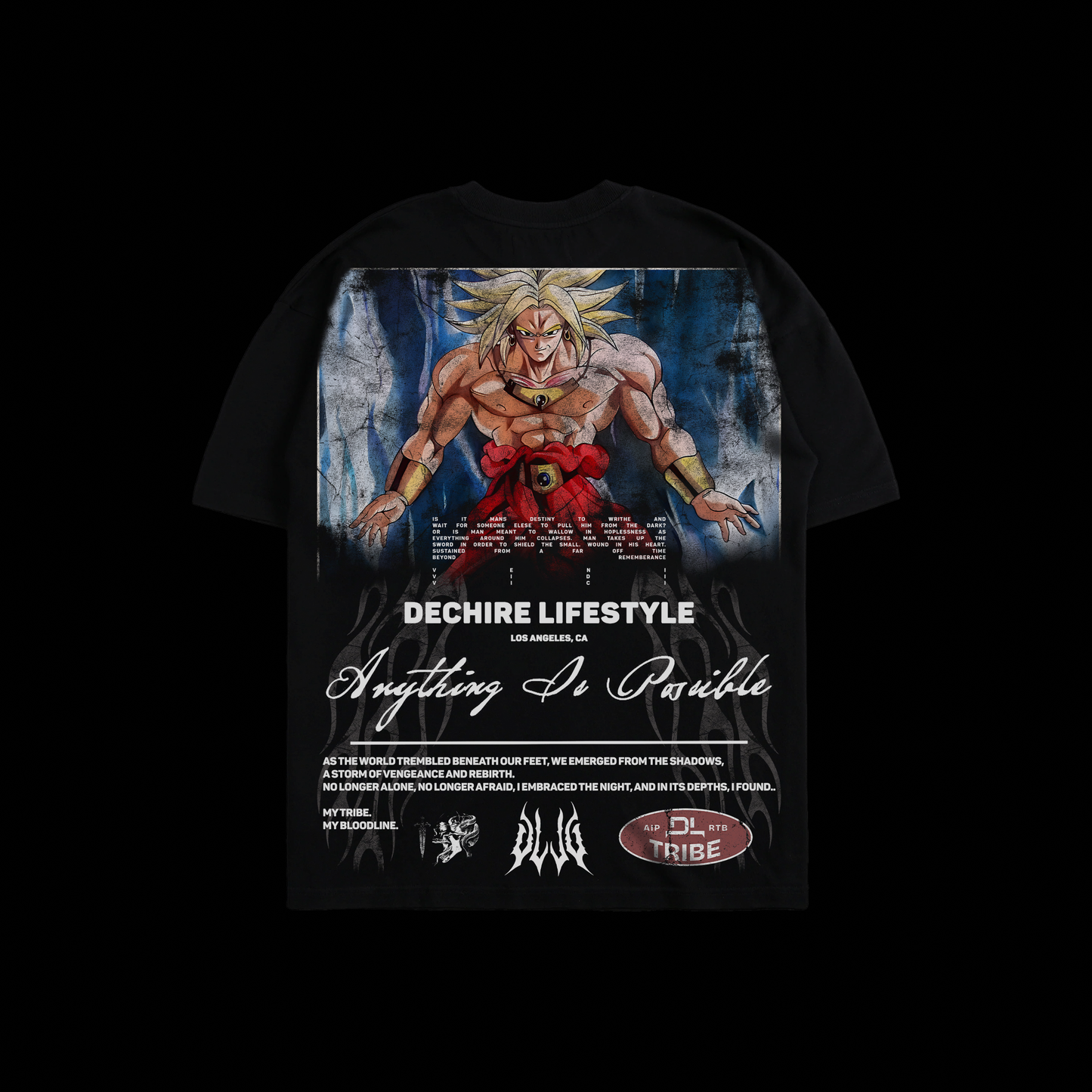BROLY SSJ '33 YEAR ANNIVERSARY' OS TEE IN BLACK