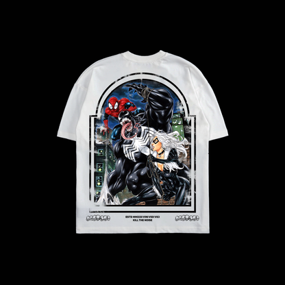 BLACK CAT'S DAY OUT 'LIMITED' OS TEE IN WHITE