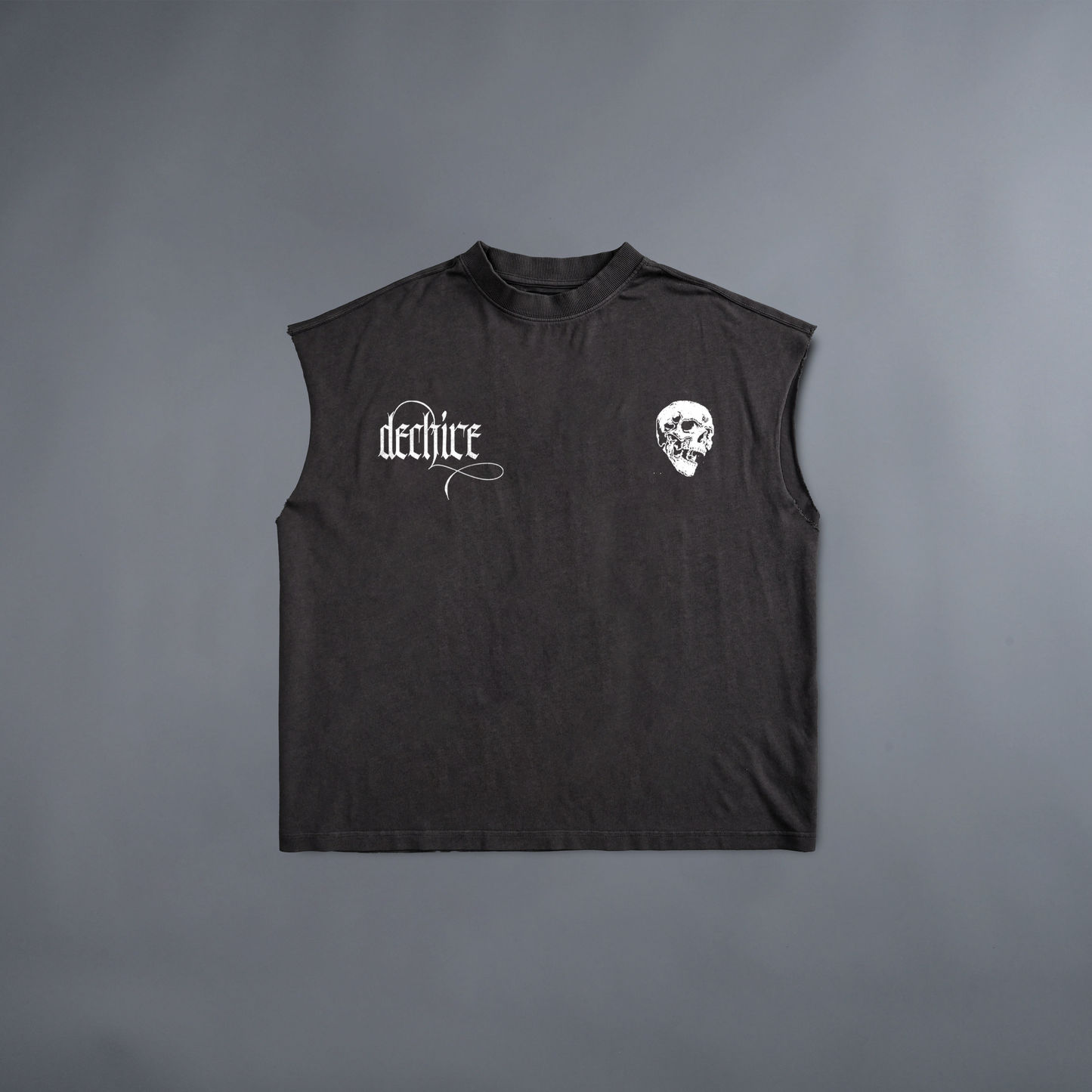 PAINT ME AS THE VILLAIN 'LIMITED' 6.5oz SLEEVELESS TEE IN WASHED GREY