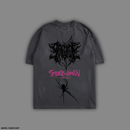 SPIDER-GWEN 'LIMITED' 8oz DROP SHOULDER TEE IN GRAPHITE