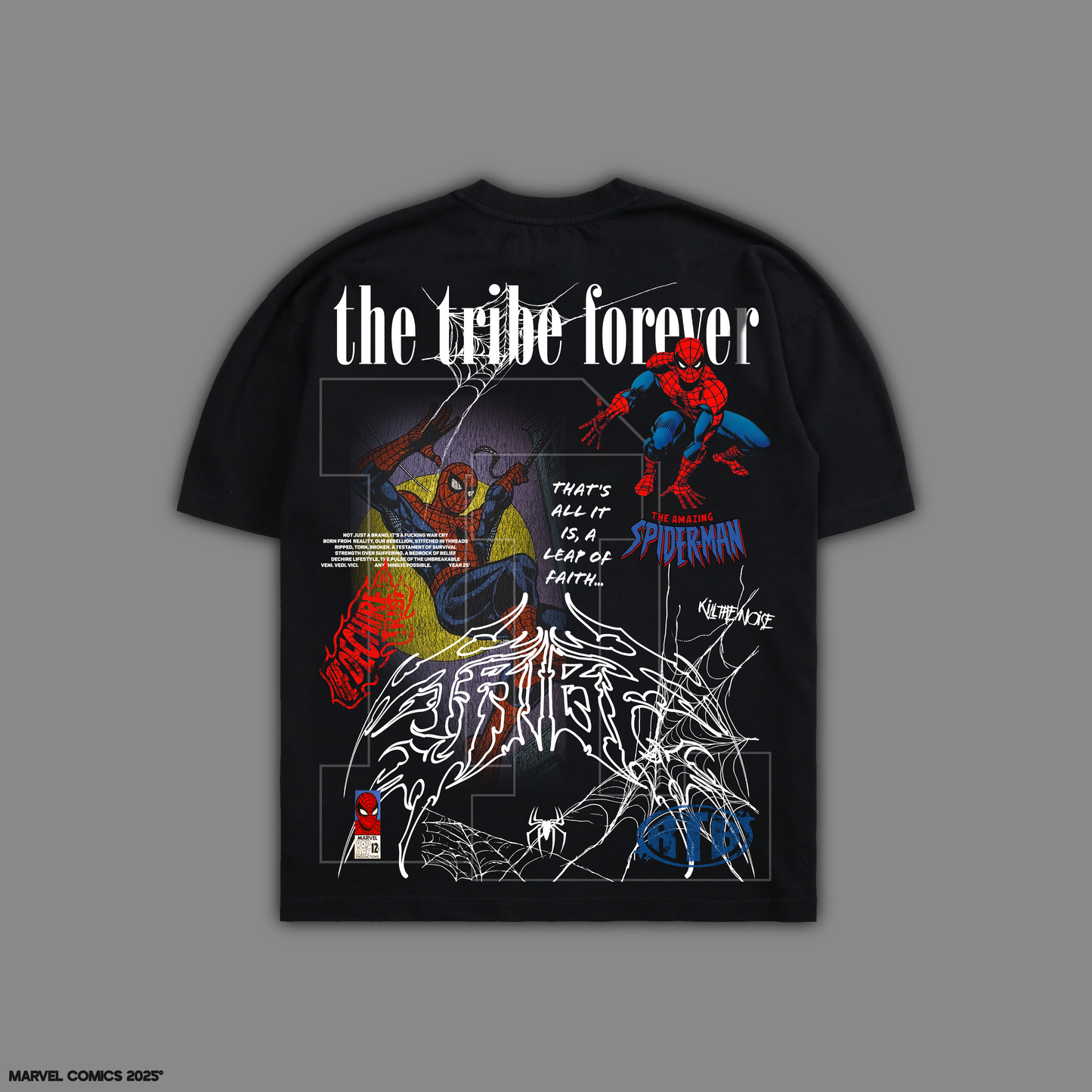 SPIDER-MAN 1963 'LIMITED' 8oz DROP SHOULDER TEE IN BLACK
