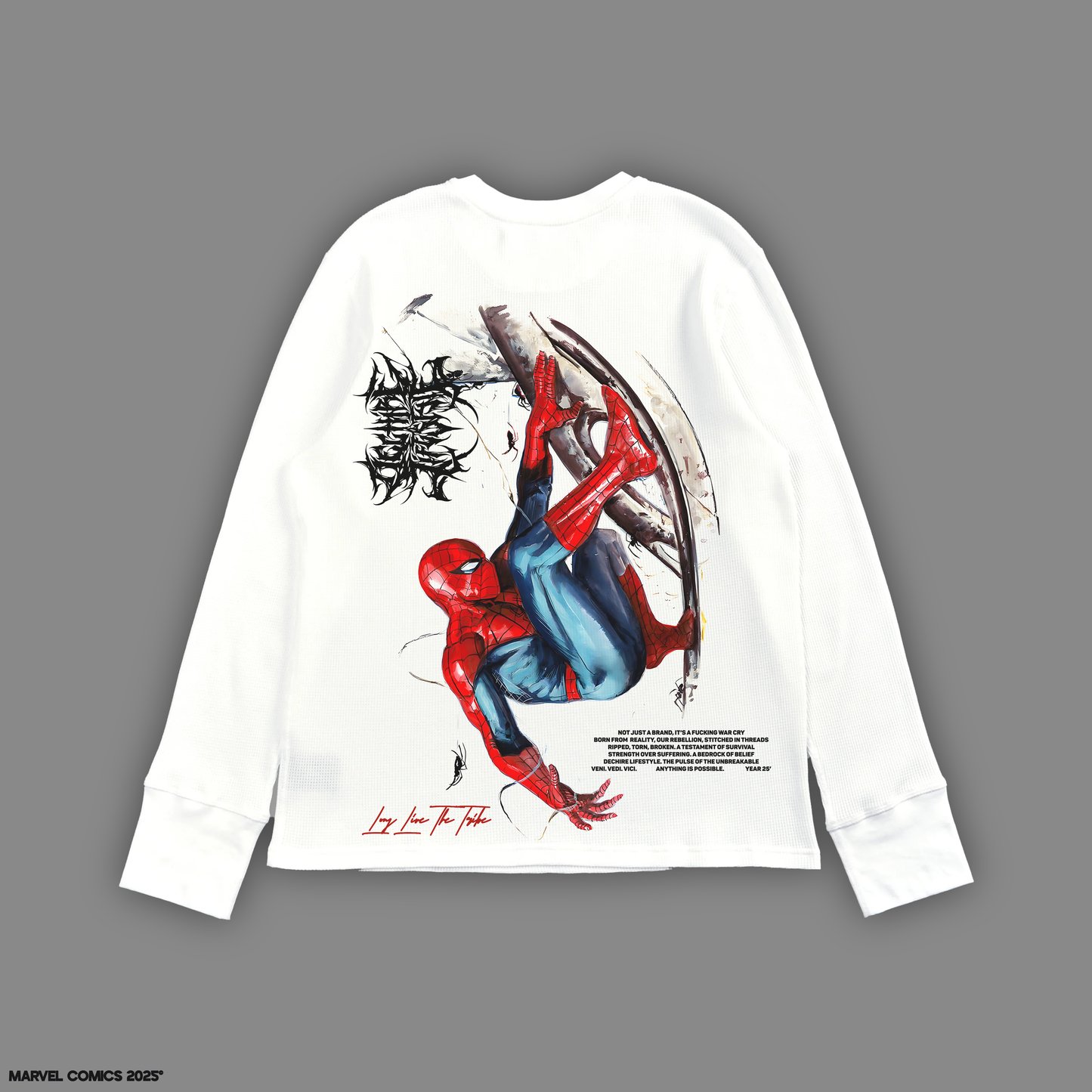 THE AMAZING SPIDERMAN 'LIMITED'OVERSIZED L/S TEE IN WEB WHITE