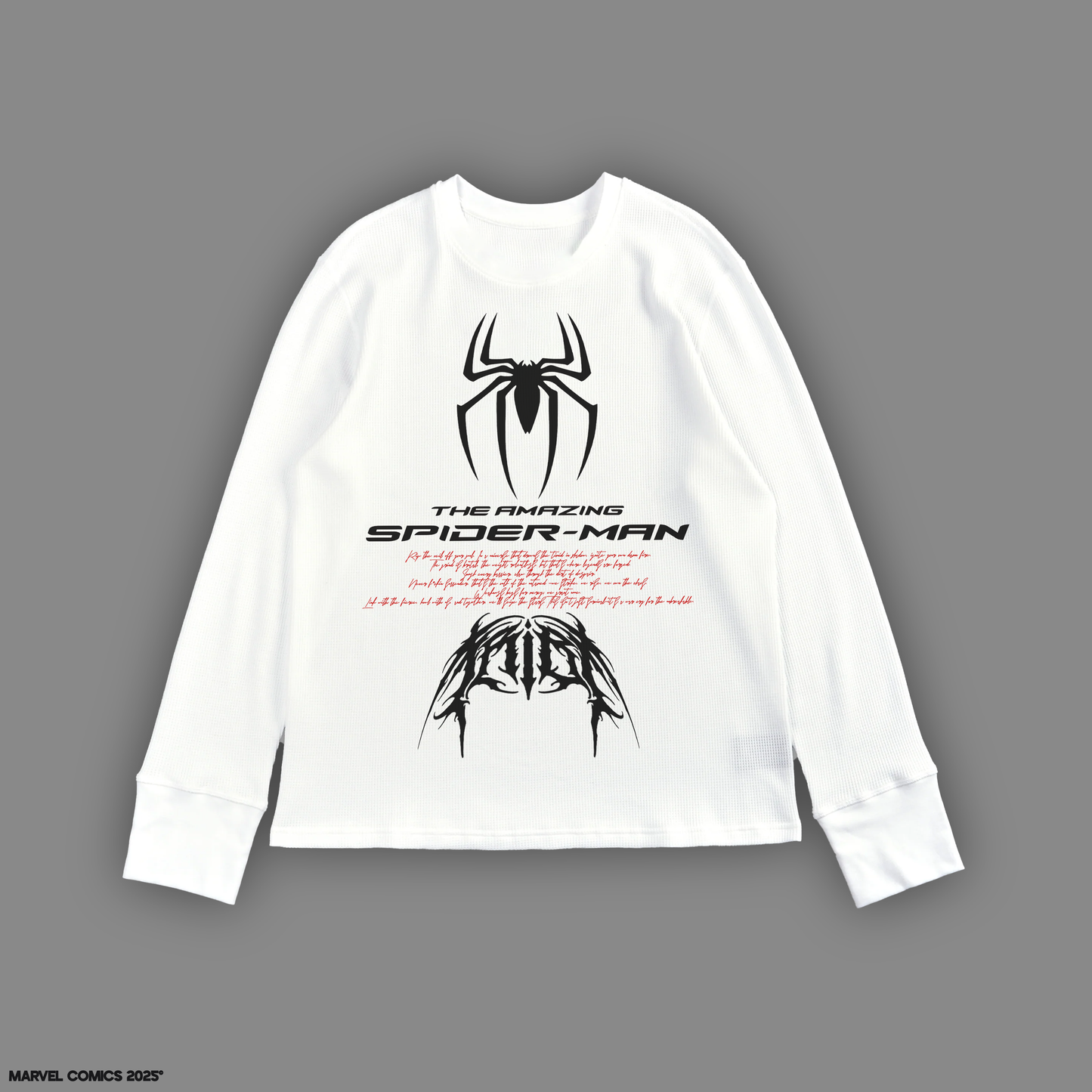 THE AMAZING SPIDERMAN 'LIMITED'OVERSIZED L/S TEE IN WEB WHITE