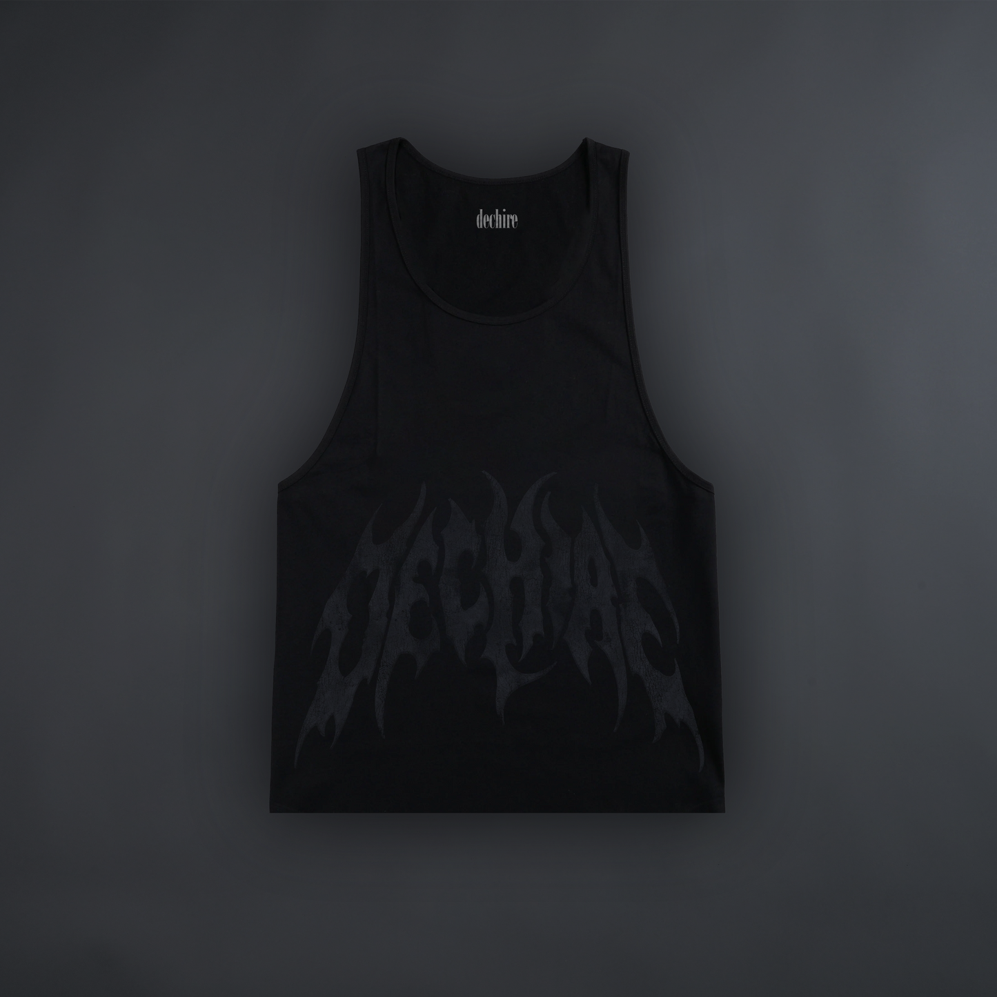 BLACK ON BLACK JERSEY COMBED LOOSE FIT TANK TOP