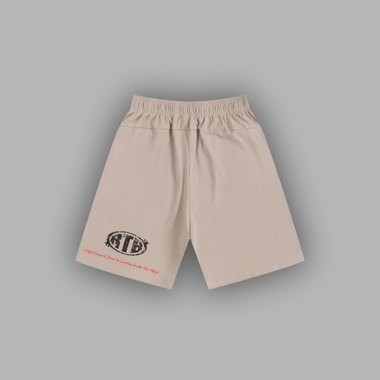 WHERE I REALLY COME FROM 'LIMITED' HVWT ATHLETIC SHORTS IN APRICOT