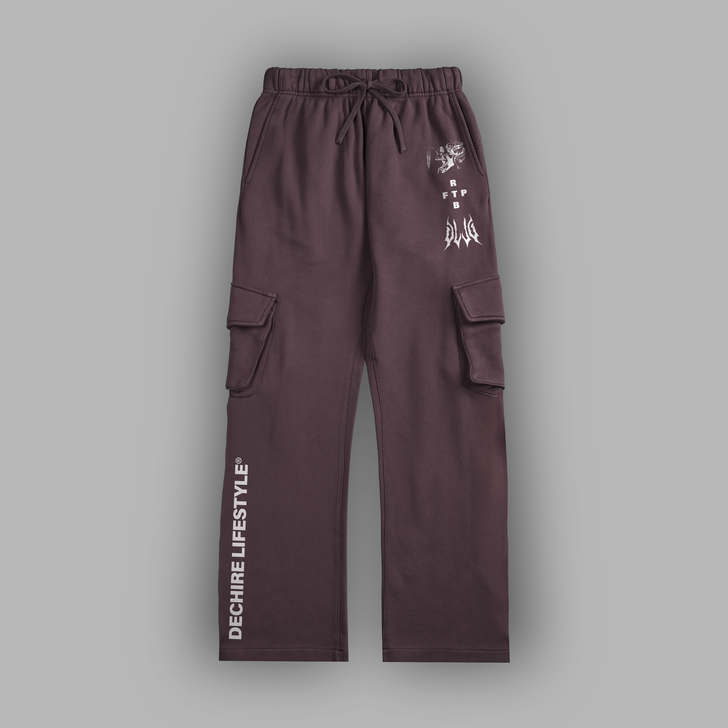 THE TRIBE FOREVER CARGO SWEATS IN BURNT BURGANDY