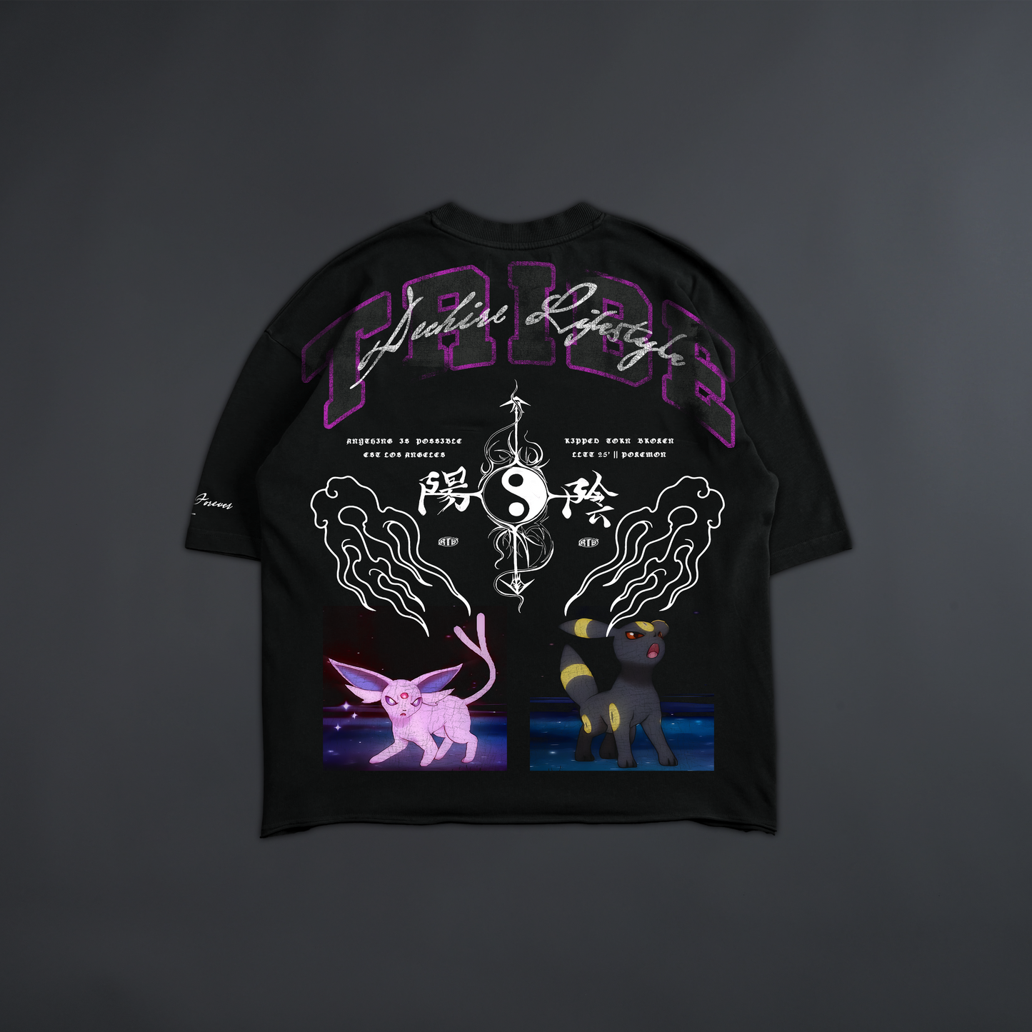 UMBREON & ESPEON '1 OF 100' DL:MADE RAW HEM OVERSIZED TEE