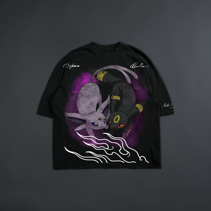 UMBREON & ESPEON '1 OF 100' DL:MADE RAW HEM OVERSIZED TEE