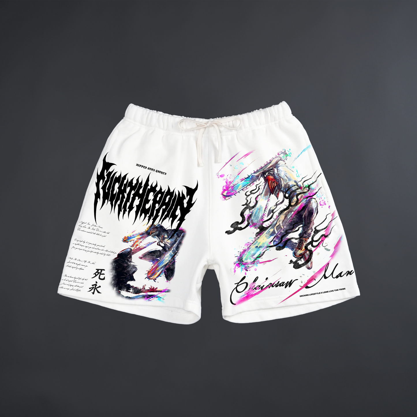 CHAINSAW MAN LOUNGE SWEAT SHORTS IN WHITE