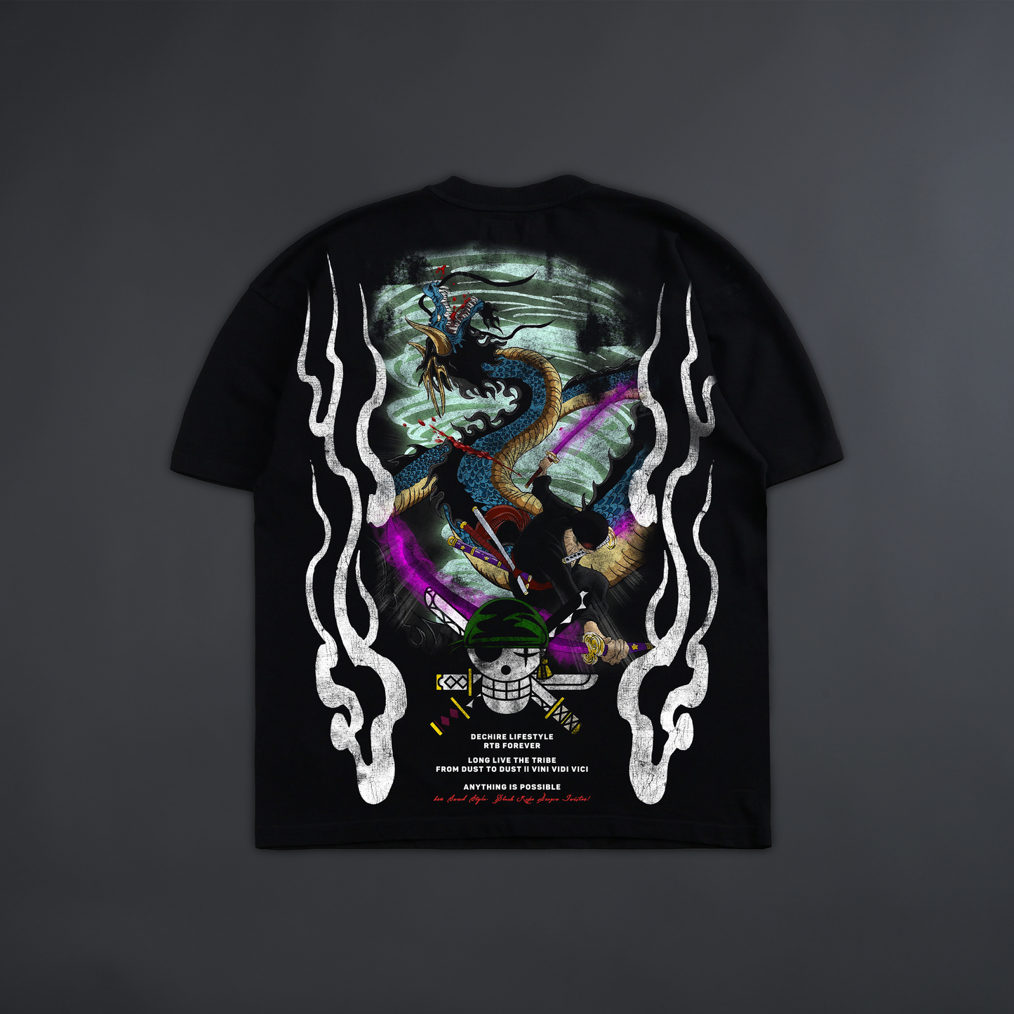 RORONOA ZORO 'LIMITED' OVERSIZED TEE IN BLACK