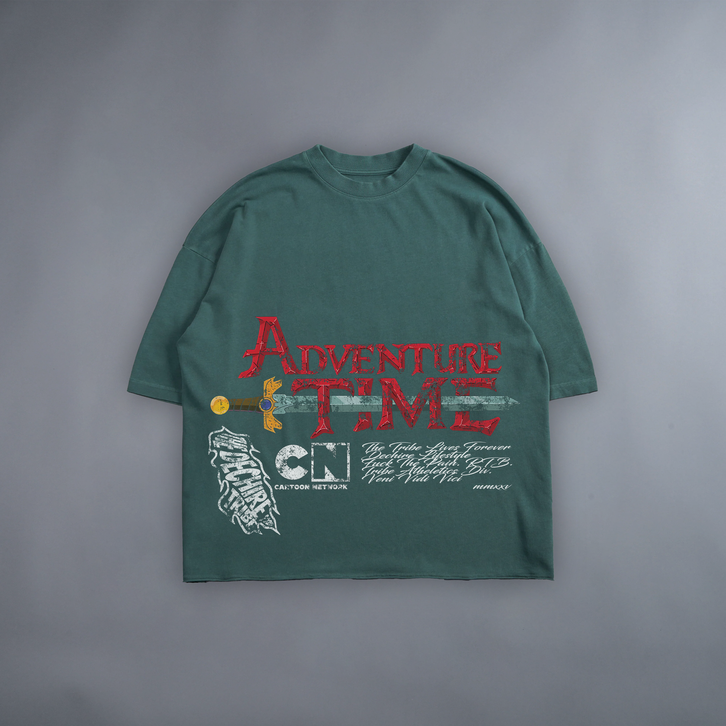 WHAT TIME IS IT??.. 'LIMITED' RAW HEM TEE IN WINTERGREEN DREAM