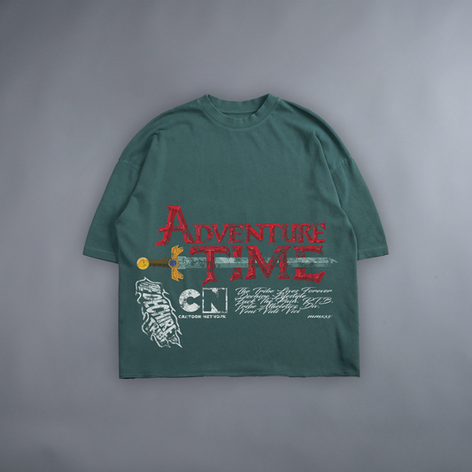 WHAT TIME IS IT??.. 'LIMITED' RAW HEM TEE IN WINTERGREEN DREAM