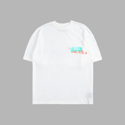 ALLEN THE ALIEN 'LIMITED' 6.8oz OVERSIZED TEE IN WHITE