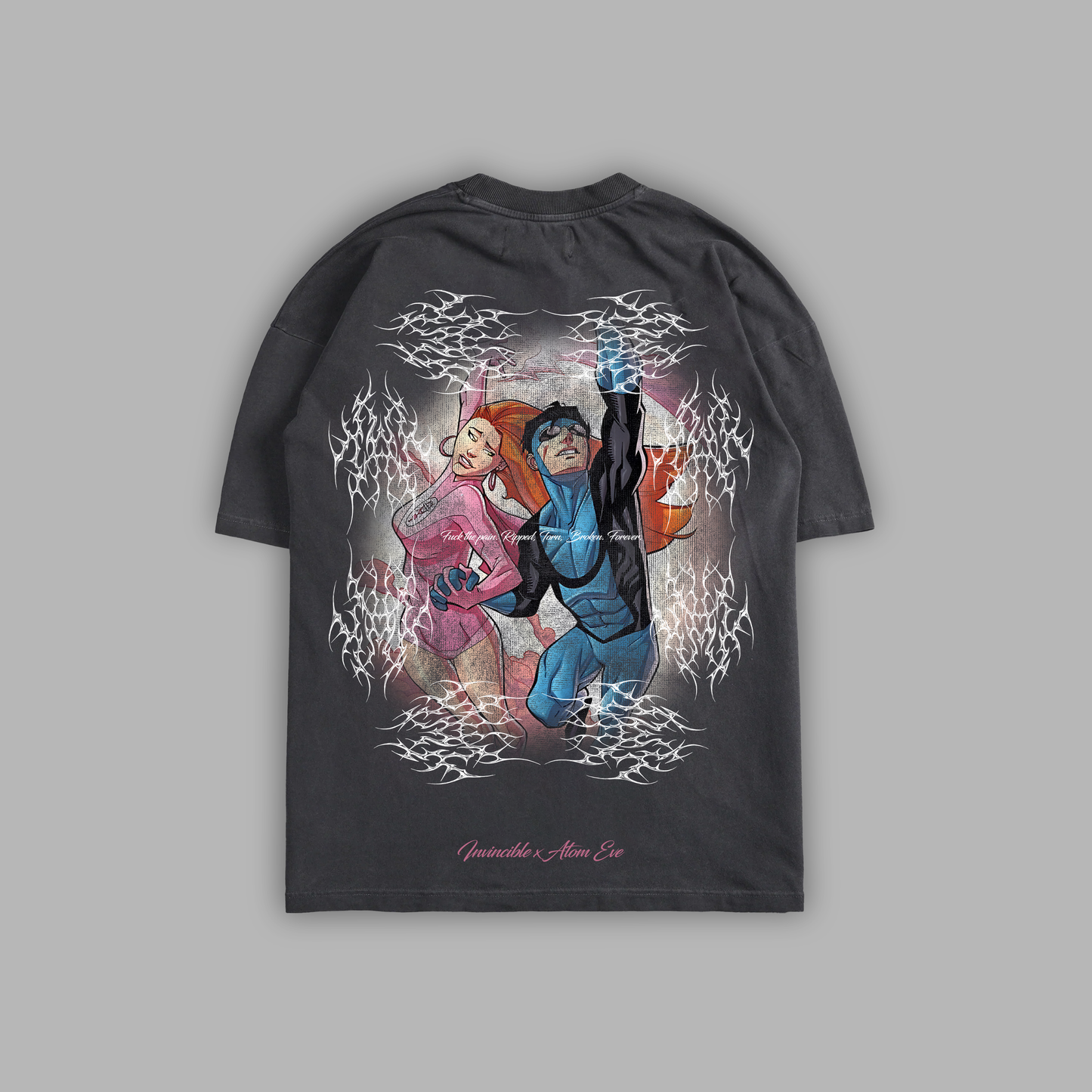 STARCRXSSED LOVERS 22nd ANNIVERSARY EDITION '1 OF 100' OVERSIZED LTWT DROP SHOULDER TEE IN DEEP GREY OR BLACK