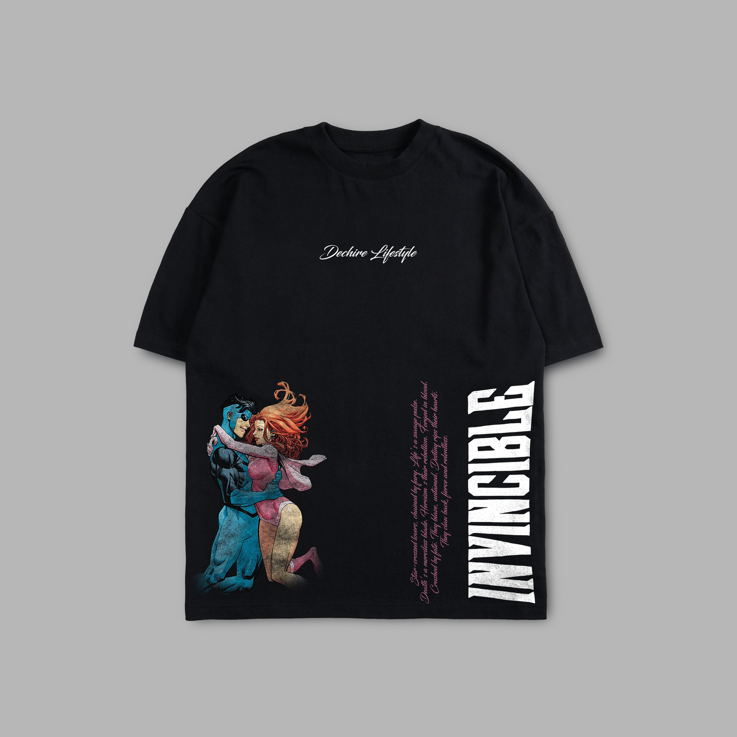 STARCRXSSED LOVERS 22nd ANNIVERSARY EDITION '1 OF 100' OVERSIZED LTWT DROP SHOULDER TEE IN DEEP GREY OR BLACK