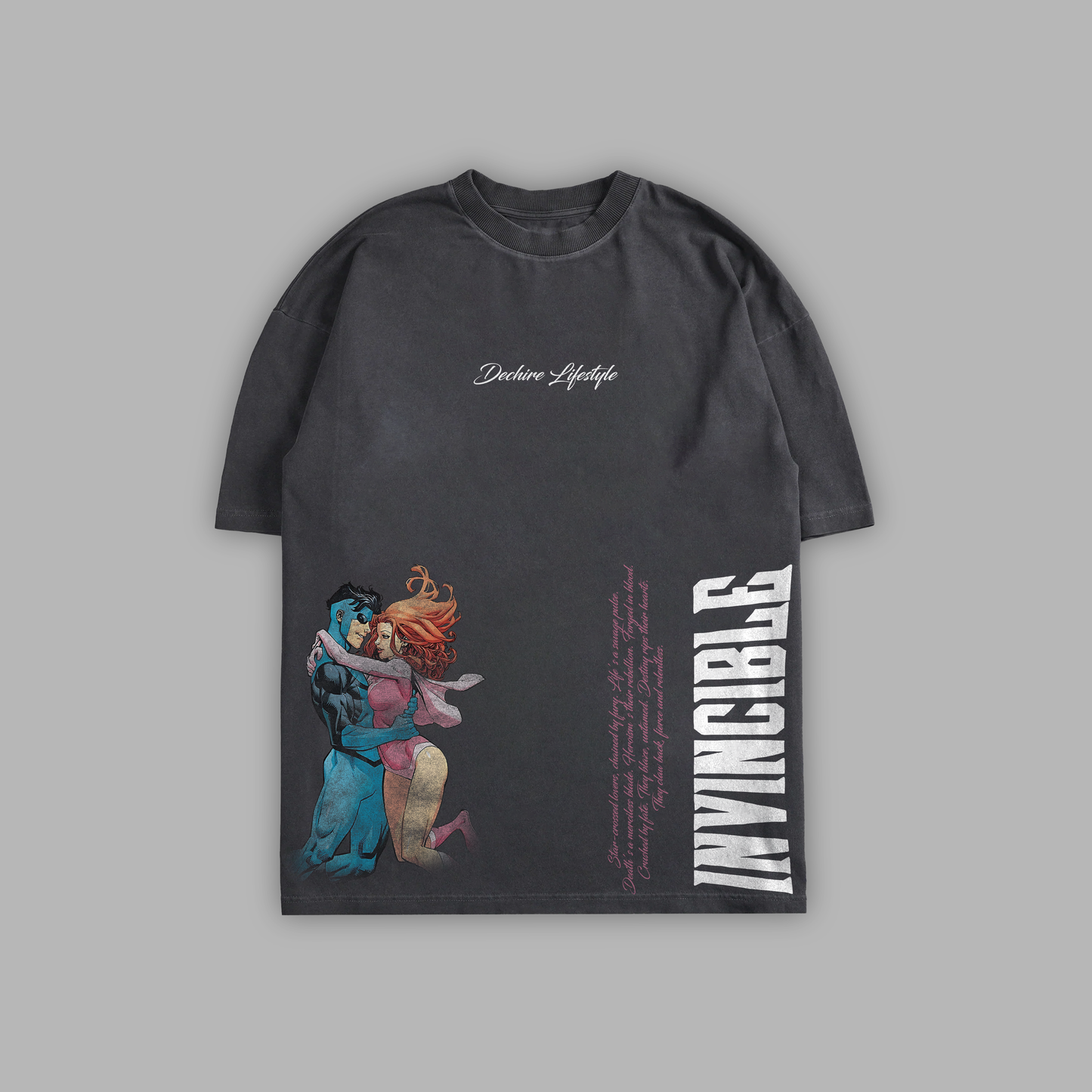 STARCRXSSED LOVERS 22nd ANNIVERSARY EDITION '1 OF 100' OVERSIZED LTWT DROP SHOULDER TEE IN DEEP GREY OR BLACK