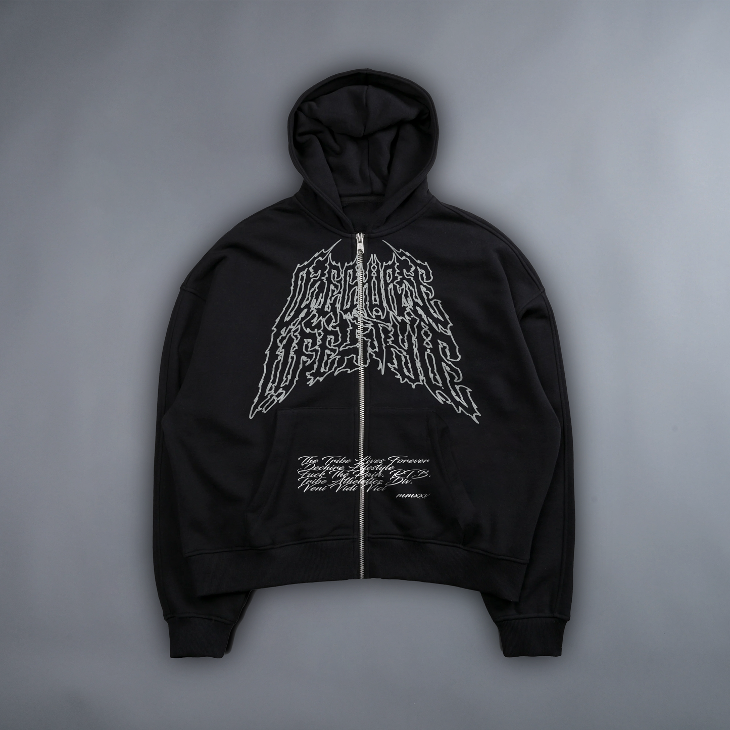 IT'S HERO TIME! 'LIMITED' RAGLAN:DL ZIP UP HOODIE IN BLACK