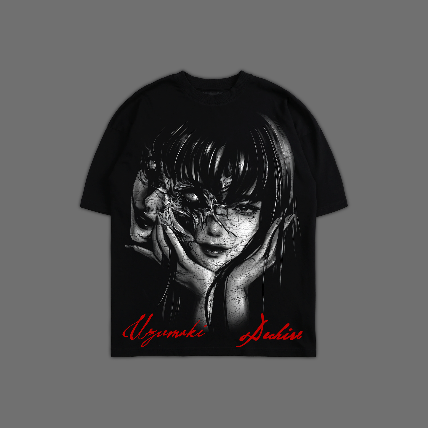 UZUMAKI.. I SEE SPIRALS '1 OF 200' OVERSIZED TEE IN BLACK