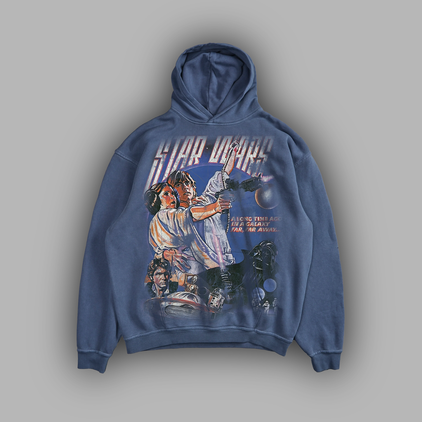 EP. IV A NEW HOPE 'LIMITED' RETRO WASHED OS HOODIE IN SKY BLUE