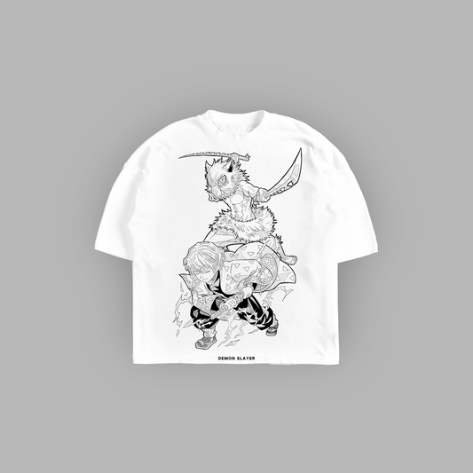 INOSUKE & ZENITSU 'LIMITED' OVERSIZED BOXY TEE IN WHITE