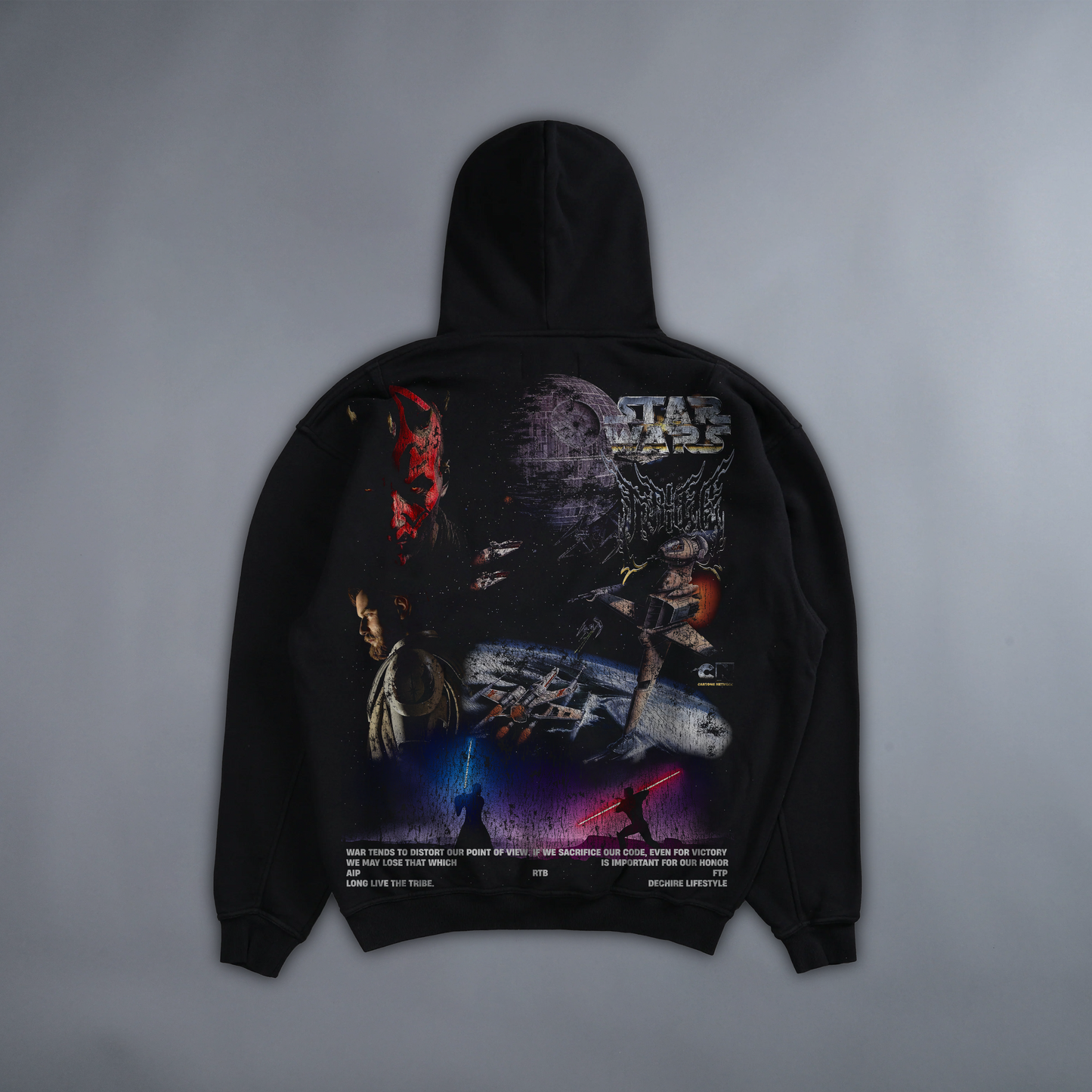 CLONE WARS '1 OF 100' FRENCH TERRY OVERSIZED LA:MADE HOODIE IN BLACK