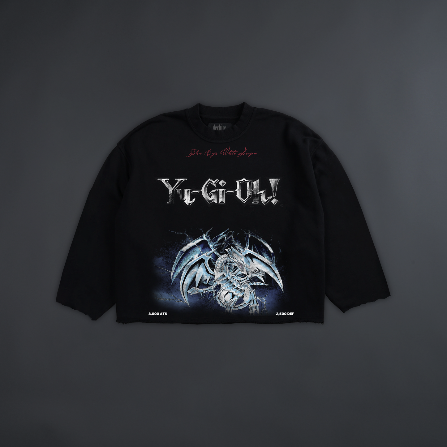 YAMI YUJI & BLUE EYES RAW EDGE CROPPED CREWNECK