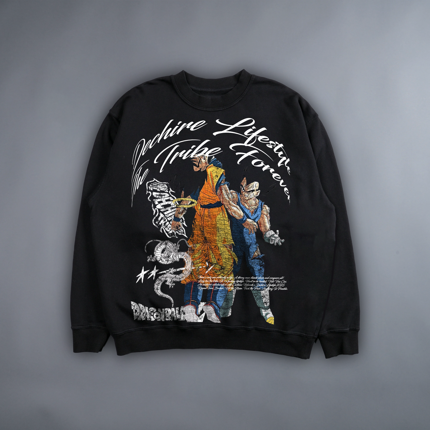 CLASH OF SAIYANS 'LIMITED' OVERSIZED CREWNECK IN BLACK