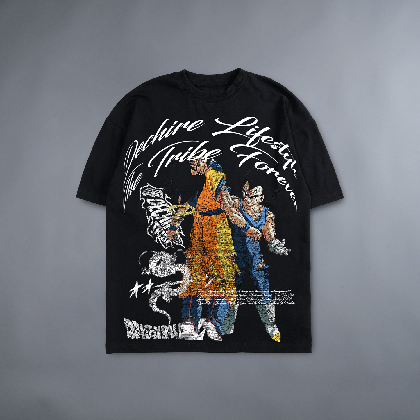 CLASH OF SAIYANS 'LIMITED' 240X BOXY OVERSIZED TEE IN BLACK