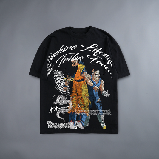 CLASH OF SAIYANS 'LIMITED' 240X BOXY OVERSIZED TEE IN BLACK