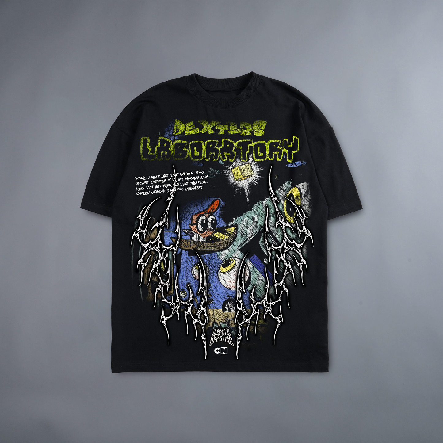 GET OUTTA MY LAB! '1 OF 100' DROP SHOULDER TEE IN BLACK