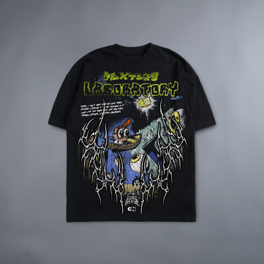 GET OUTTA MY LAB! '1 OF 100' DROP SHOULDER TEE IN BLACK