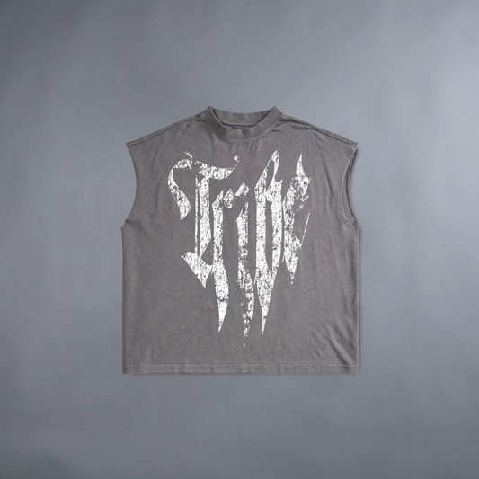 JAWBREAKER 'LIMITED' SLEEVELESS MUSCLE TEE IN WASHED GREY
