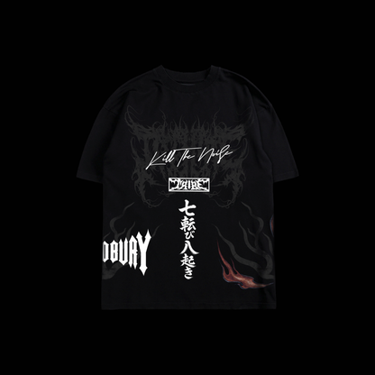 RAGE & HEARTBREAK '1 OF 500' OS TEE IN BLACK