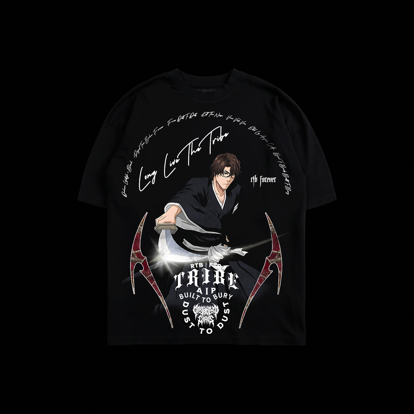SOSUKE AIZEN | TYBW 'STAMPED CAMO SERIES' OS TEE IN BLACK