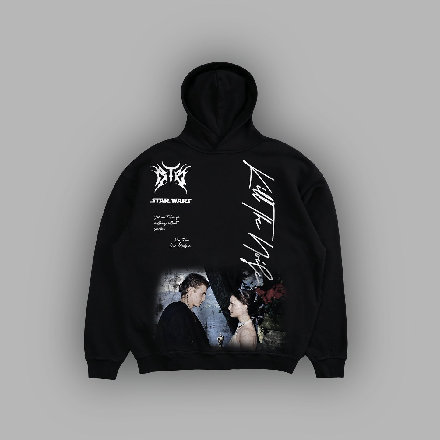 EP. II ATTACK OF THE CLONES 'LIMITED' OS DROP SHOULDER HOODIE IN BLACK