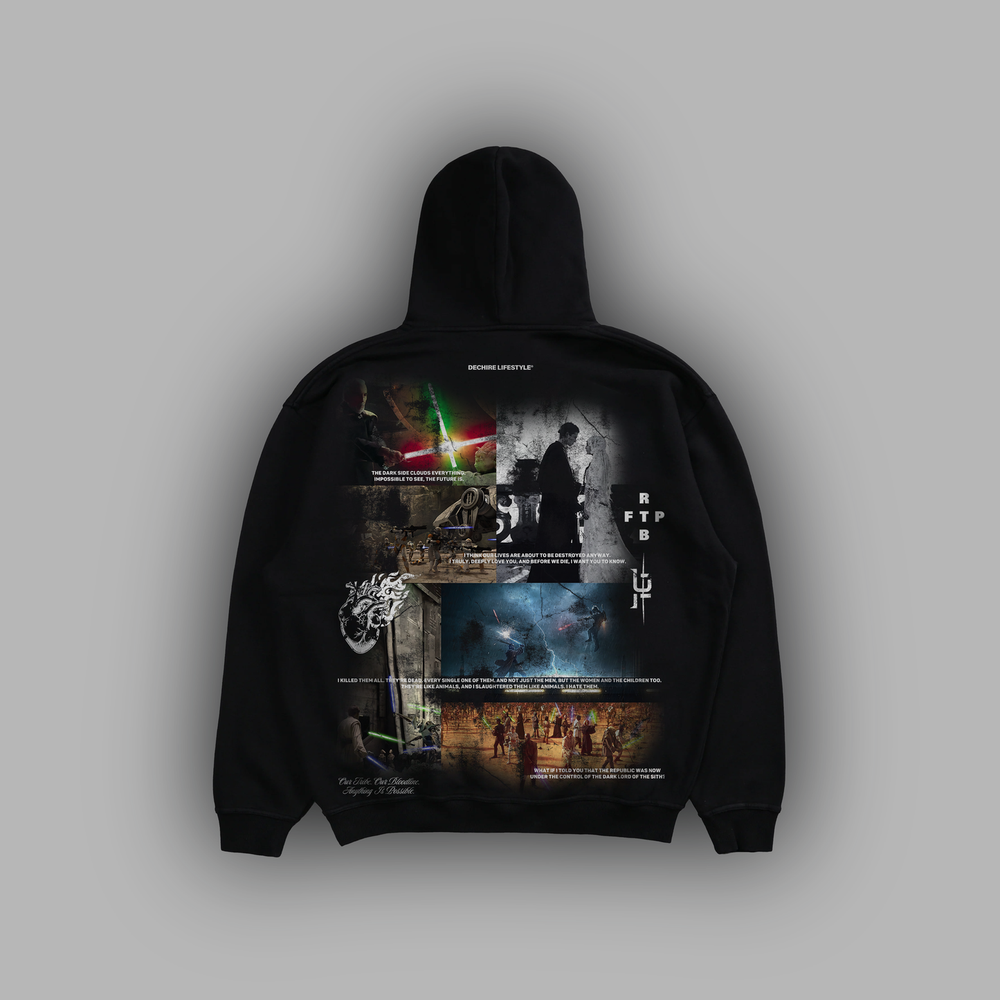 EP. II ATTACK OF THE CLONES 'LIMITED' OS DROP SHOULDER HOODIE IN BLACK