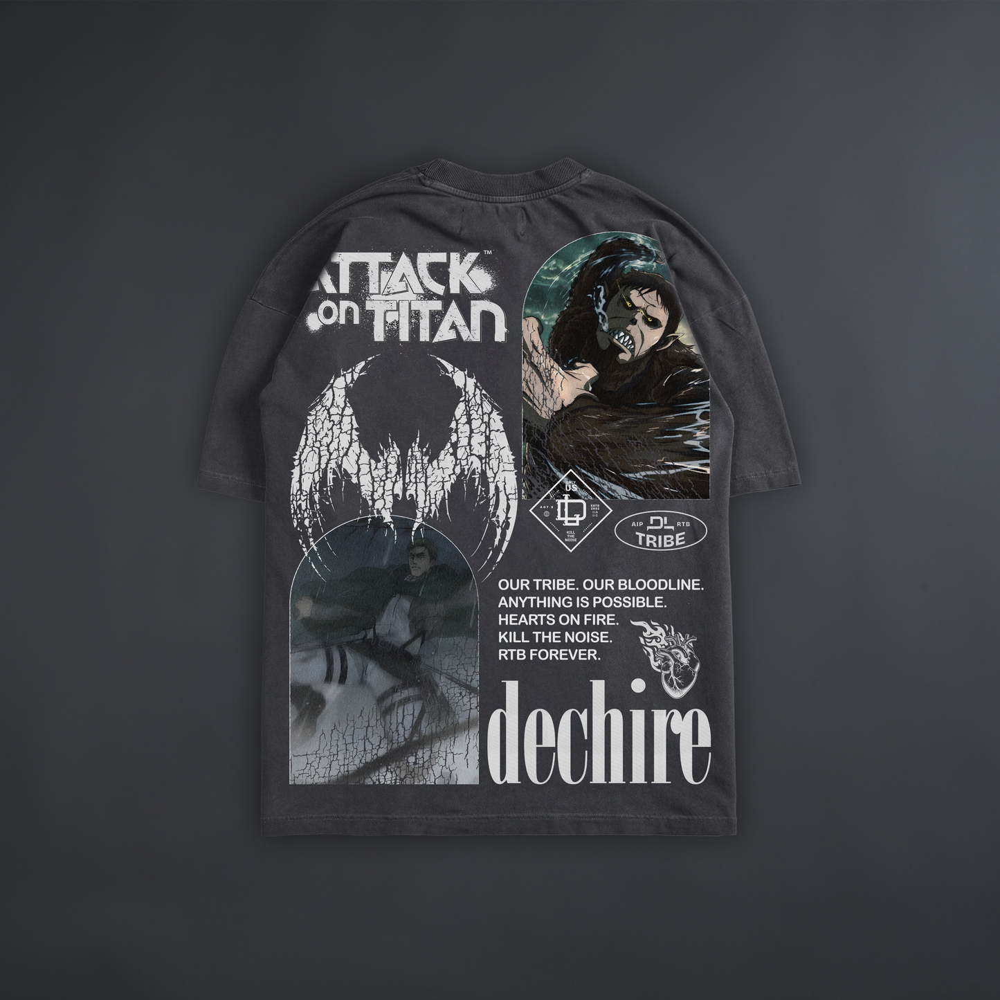 ERWIN vs. BEAST 'LIMITED' 8oz OVERSIZED TEE IN SLATE GRAY