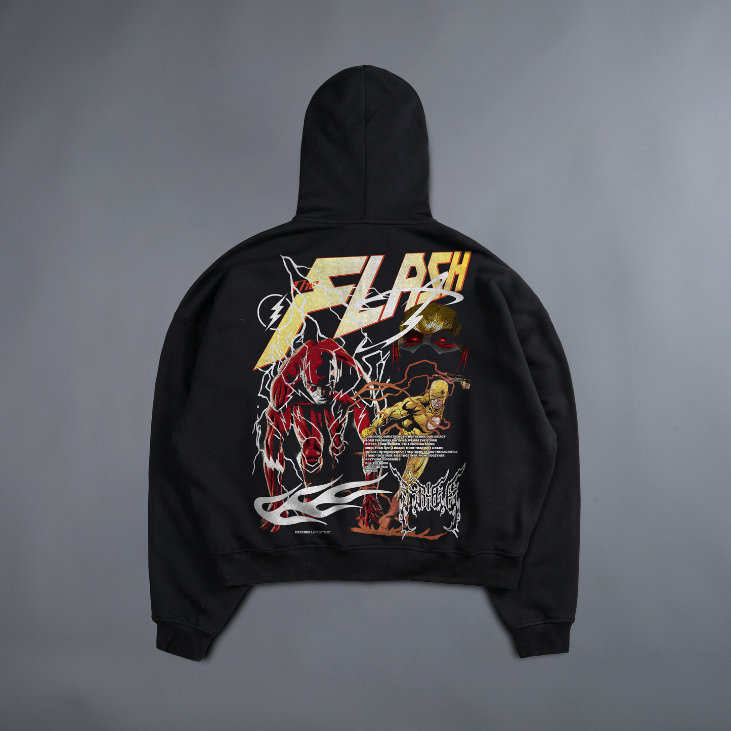 REVERSED! 'LIMITED' OVERSIZED FULL ZIP HOODIE IN BLACK