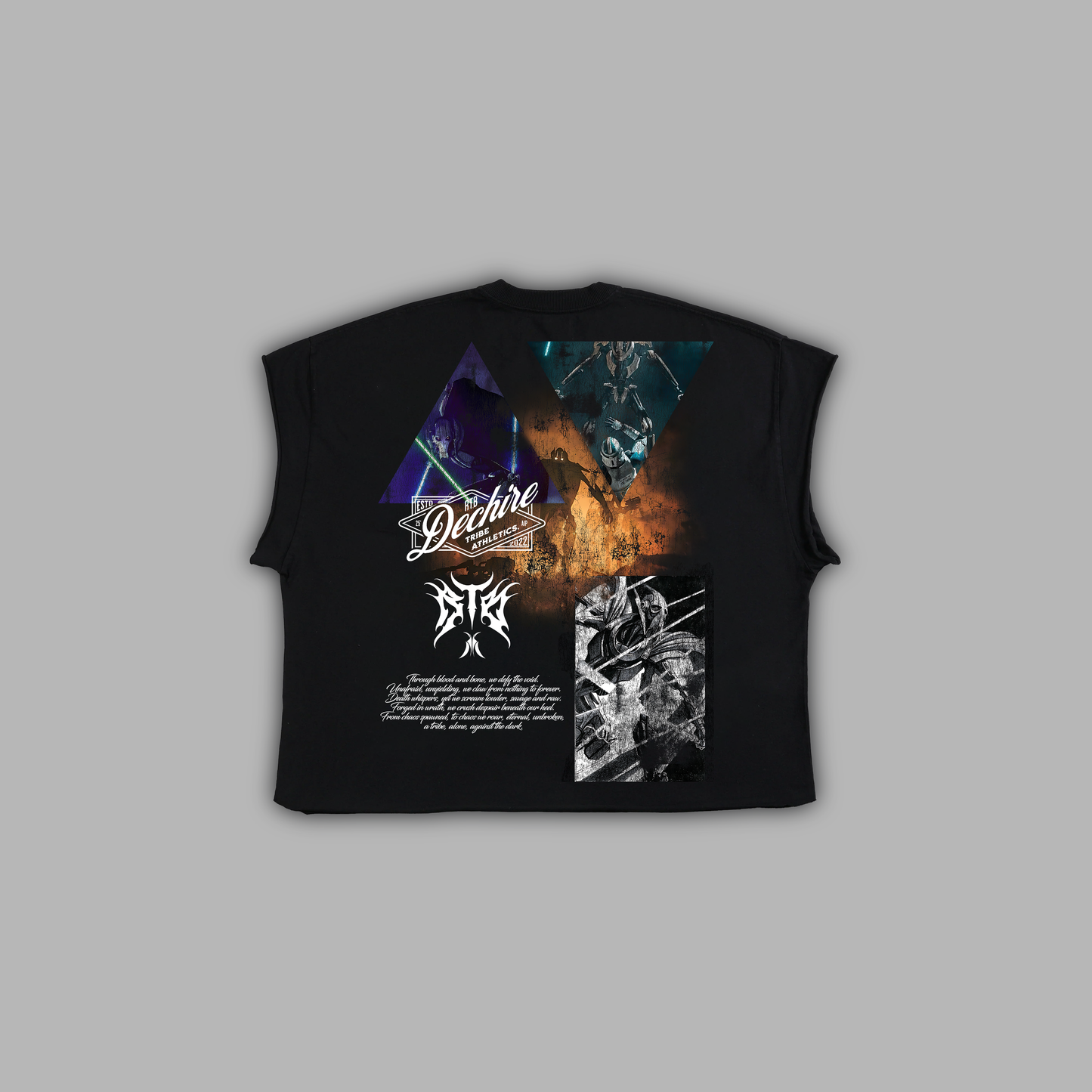 GENERAL GREVIOUS RAW EDGE BOXY MUSCLE TEE IN BLACK