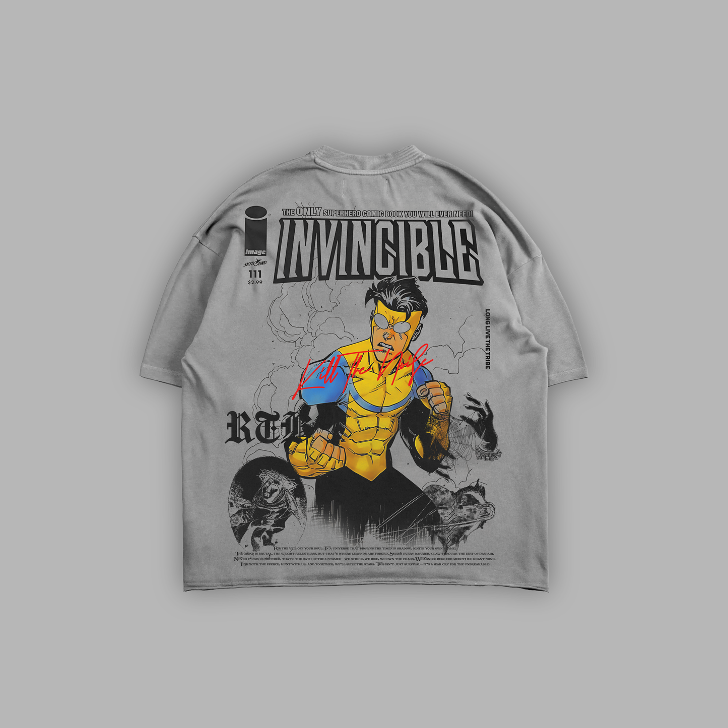 ISSUE 111 'LIMITED' RAW HEM OVERSIZED TEE IN BLACK