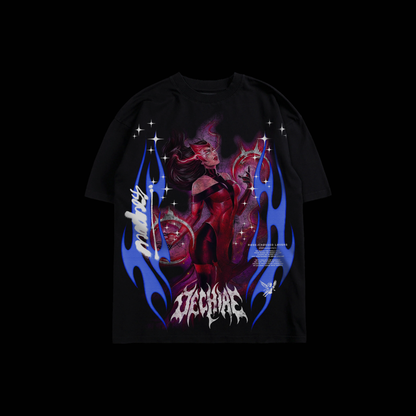 SCARLET WITCH | QUEEN OF CHAOS 'LIMITED' OS TEE IN BLACK & GRAY