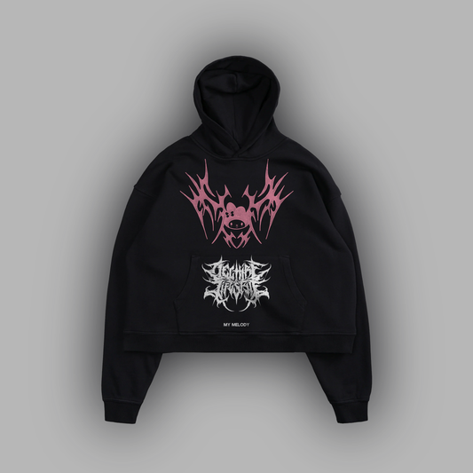 MY MELODY 'LIMITED' BOX CUT HOODIE IN CHARCOAL